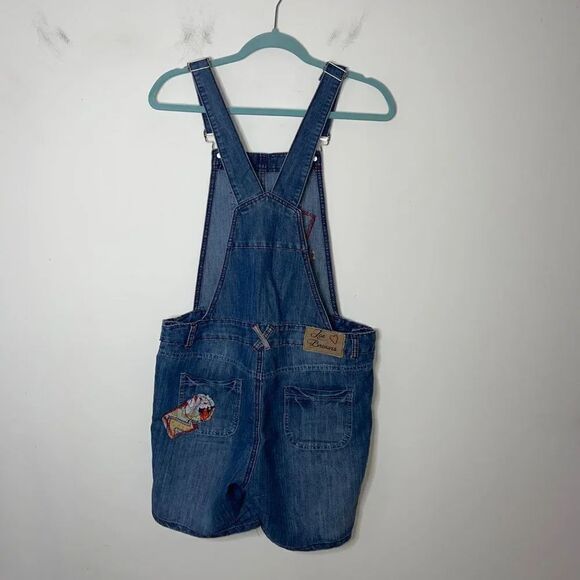 Joe Browns Womens Applique Jean Short Overalls Size 10 Blue Denim Patchwork - Picture 13 of 13